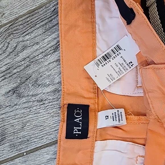 2 pair size 12 NWT big boy belted chino shorts - coral, white - Children's Place - Picture 3 of 4
